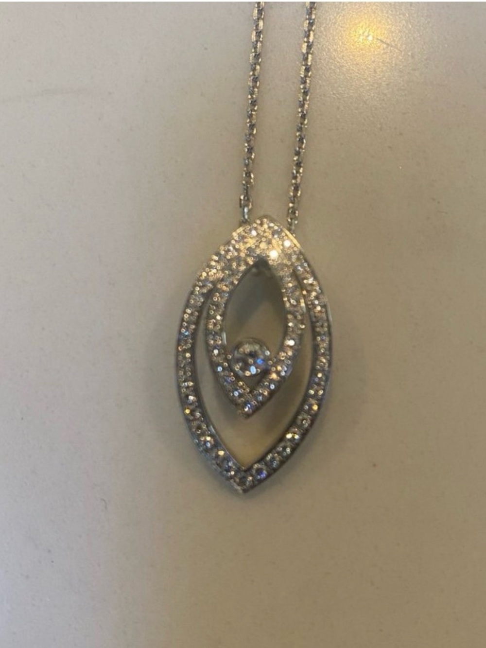 Chopard 18K White Gold Cat Eye Diamond Nexklace .45ct 67 Diamonds